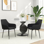 Chaises de Salle à Manger Chaises de Visiteur Design scandinave - Lot de 2 chaises - Pieds effilés métal Noir