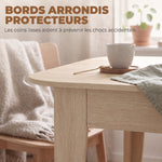 Tavolo da pranzo allungabile per 4-6 persone, 140-180 cm, tavolo da cucina ovale con bordi arrotondati, rovere