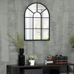 Miroir mural en métal cadre doré en forme de voûtée – 70 x 50 cm – décoration pour entrée ,chambre à coucher, salon