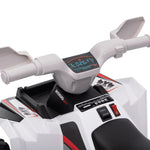 Quad électrique pour enfants véhicule à batterie 6V avec marche avant et arrière 70L x 41,5l x 48,5H cm Blanc