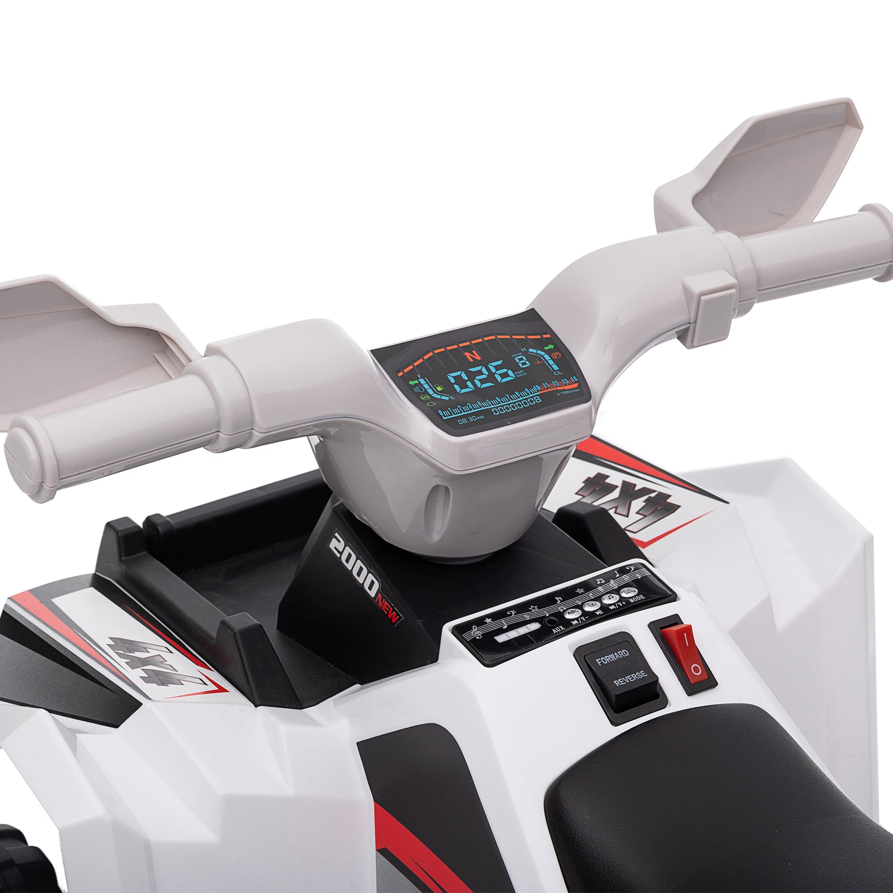 Quad électrique pour enfants véhicule à batterie 6V avec marche avant et arrière 70L x 41,5l x 48,5H cm Blanc