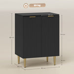 Buffet Cuisine, Meuble de Rangement avec 2 Portes, Étagère Réglable, Pieds Métalliques Surélevés, 60 x 40 x 80 cm, Noir