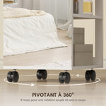 Armoire à bijoux armoire avec miroir sur pied pivotante à 360° éclairage LED 37x40x165,5cm cadre blanc, doublure noire
