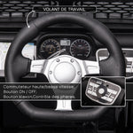 Voiture électrique pour enfants 12V avec télécommande, suspension à 4 roues, phares et klaxon, MP3, vitesse 3-5 km/h, pour 3-6 ans - noir