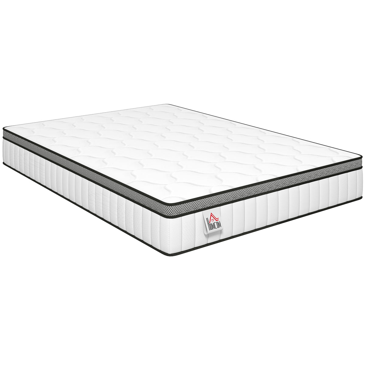 Matelas 140 x 190 cm, 20cm d'épaisseur, matelas à ressorts ensachés 7 zones mousse à mémoire forme au gel rafraîchissant