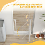 Cancelletto di sicurezza cancelletto per animali domestici lunghezza regolabile dim. 75-85L x 76A cm bianco