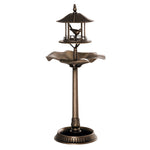 Bain d'oiseaux Abreuvoir pour Oiseaux jardinière 3 en 1 dim. Ø 50 x 113H cm polypropylène bronze antique