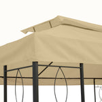 Toile de rechange pour pavillon tonnelle tente 3 x 4 m polyester haute densité 180 g/m² beige