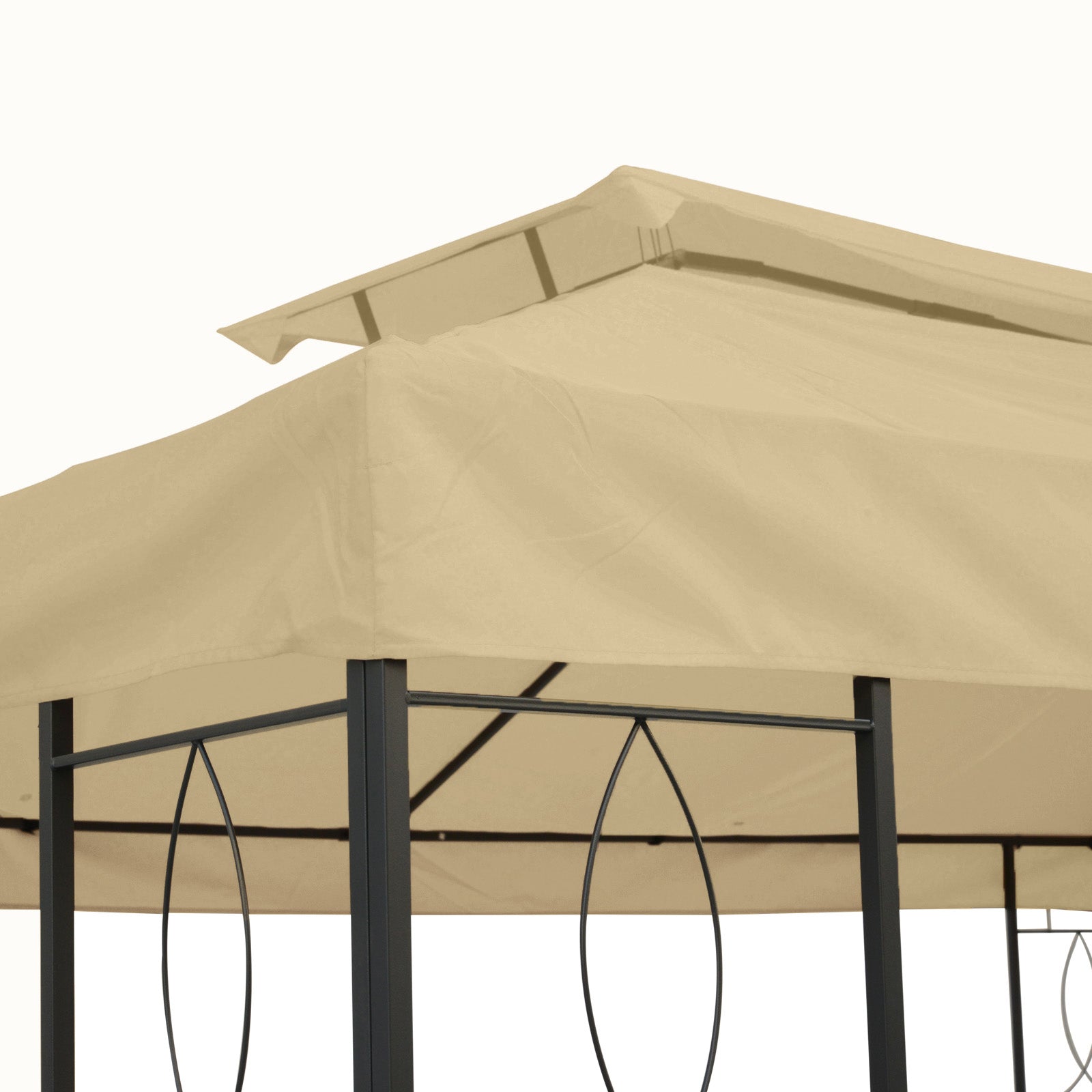 Toile de rechange pour pavillon tonnelle tente 3 x 4 m polyester haute densité 180 g/m² beige
