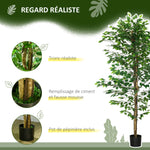 Plante artificielle ficus hauteur 1,80 m tronc branches liane lichen feuilles grand réalisme pot inclus vert