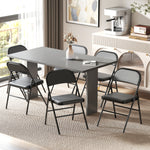 Lot de 6 chaises pliantes chaises de salle à manger portables cadre en acier 45 x 46 x 78 cm noir