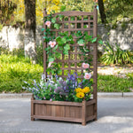 Jardinière avec Treillis - bac à Fleurs - jardinière sur Pied - 64L x 28l x 120H cm Inserts d'irrigation