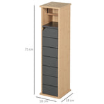 Support Papier Toilette - Porte-Papier Toilette - 2 Niveaux MDF Gris Bambou