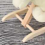 Cheval à Bascule Fonction Musicale Selle Grand Confort Peluche Courte Douce Pour Enfants 18-36 Mois Bois peuplier Blanc et Rose dim. 70L x 28l x 57H cm