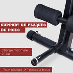 Banc de musculation pliable inclinable, banc réglable pour le développé couché, le curl biceps, la musculation du dos et des abdominaux, avec extenseur des jambes, acier, noir rouge