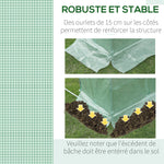 Bâche de Rechange Serre Tunnel 6 m², bâche 3 x 2 x 2 m PE Anti-UV imperméable 6 fenêtres + Porte Enroulable zippée Vert