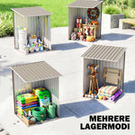 Abri de Jardin 1m² - Remise pour Outils - cabanon Porte verrouillable - dim. 1L x 1,03l x 1,6H m - tôle d'acier ondulée