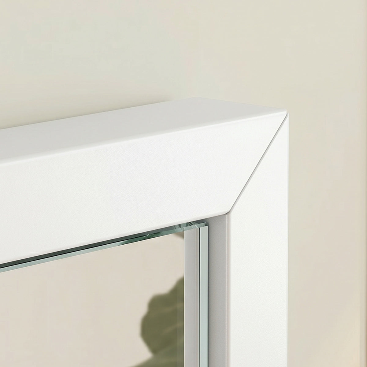 Specchio da parete rettangolare 50 x 70 cm, cornice in legno bianco, ideale per il bagno, il soggiorno o la camera da letto