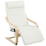 Fauteuil de salon fauteuil relax massant et chauffant dossier haut, appui-tête et repose-pieds, 67 x 95 x 101 cm, crème