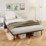 Bettrahmen 160 x 190 cm, Doppelbett aus Massivholz mit Lattenrost und Fußteil, Stauraum darunter, schwarz