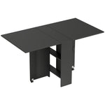 Table pliante de cuisine salle à manger amovible sur roulettes 75 x 140 x 74 cm coloris noir