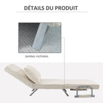Fauteuil chauffeuse canapé-lit Convertible 1 Place déhoussable Grand Confort Coussin Pieds accoudoirs