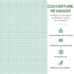 Serre de jardin tunnel 10,4 m² serre de jardin anti-UV porte zippée enroulable fenêtres maille 350 x 300 x 200 cm vert