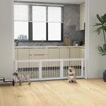 Cancelletto di sicurezza per cani, barriera protettiva a 3 pannelli, estensibile 71-190 cm, in legno - bianco