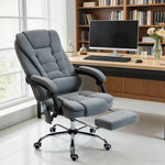 Fauteuil de bureau massant et chauffant, chaise de bureau, hauteur réglable, dossier inclinable, 65x70x111-119cm, gris