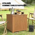 Coffre de Rangement Boîte de Jardin 130L Doublure Amovible pour Coussins et Outils Bois Massif Brun
