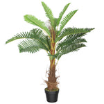 Palmier Artificiel palmier 100 cm avec 21 Feuilles en PEVA, Plante Décorative avec Pot en Plastique, Vert
