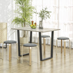 Ensemble de 4 tabourets empilables ronds sans dossier avec assise rembourrée, 40 x 40 x 45 cm, gris