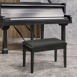 Banc pour piano avec assise rembourrée pieds en bois massif revêtement synthétique 75 x 35 x 49 noir