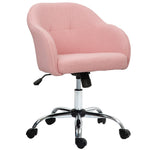 Chaise de bureau, fauteuil de bureau ergonomique, hauteur réglable, assise et dossier rembourrés, rose