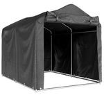 Abri de jardin 2 x 1,6 x 1,65 m abri vélo extérieur cadre en métal galvanisé, imperméable résistant aux UV, gris foncé