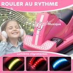 Auto-Tamponneuse Enfant 6V, Rotation à 360°, Musique, Klaxon, Démarrage Doux, 2,5 km/h, pour Âges 3-8, 74x53x48cm, Rose