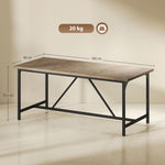 Table à manger rectangulaire pour 6-8 personnes table de cuisine style industriel 180 x 80 x 75,5 cm effet bois naturel