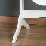 Miroir à Pied Ovale Style Shabby Chic Inclinaison réglable dim. 48L x 46l x 147H cm MDF Blanc