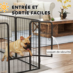 Parc pour chien, parc pour animaux, 16 panneaux, clôture portable pliable, sécurisé, noir