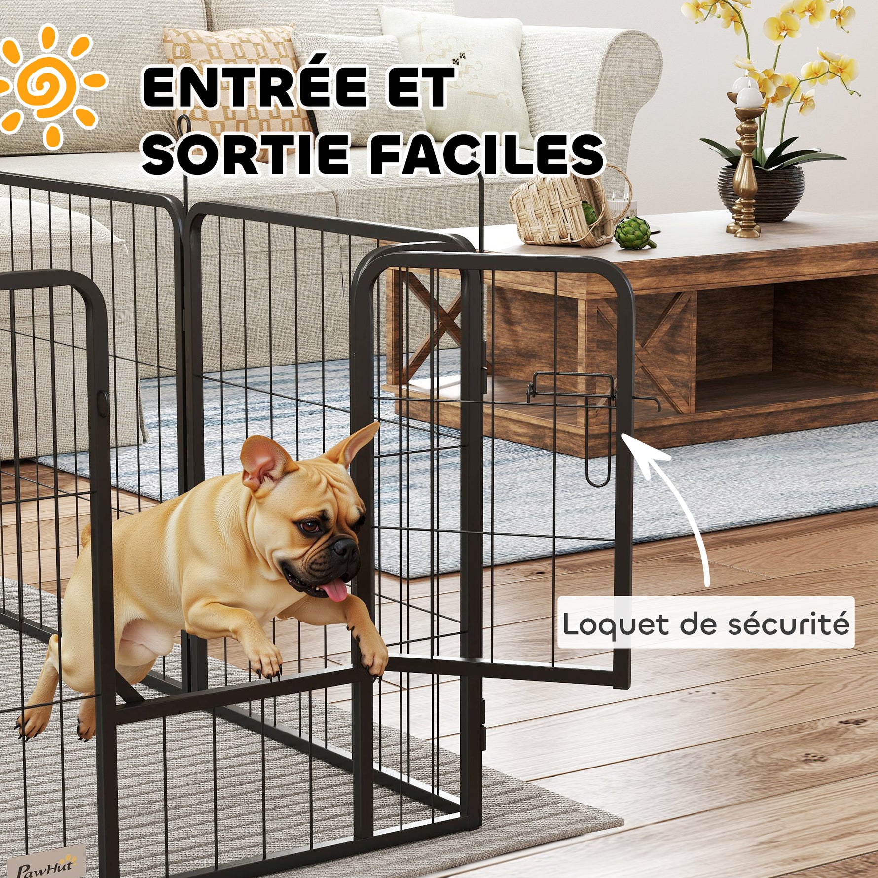 Parc pour chien, parc pour animaux, 16 panneaux, clôture portable pliable, sécurisé, noir