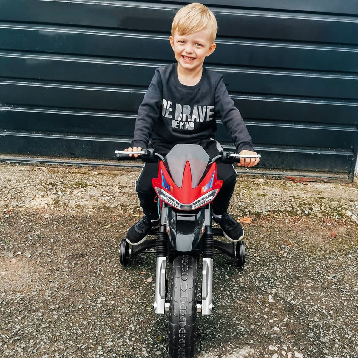 Moto électrique pour Enfants de 3-6 ans 25 W 6 V 3 Km/h Effets Lumineux et sonores roulettes Amovibles Charge max. 30 kg Rouge