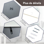 Frame box T-frame cadre aluminium pour maillot porte acrylique doublure interne feutre 70 x 90 cm