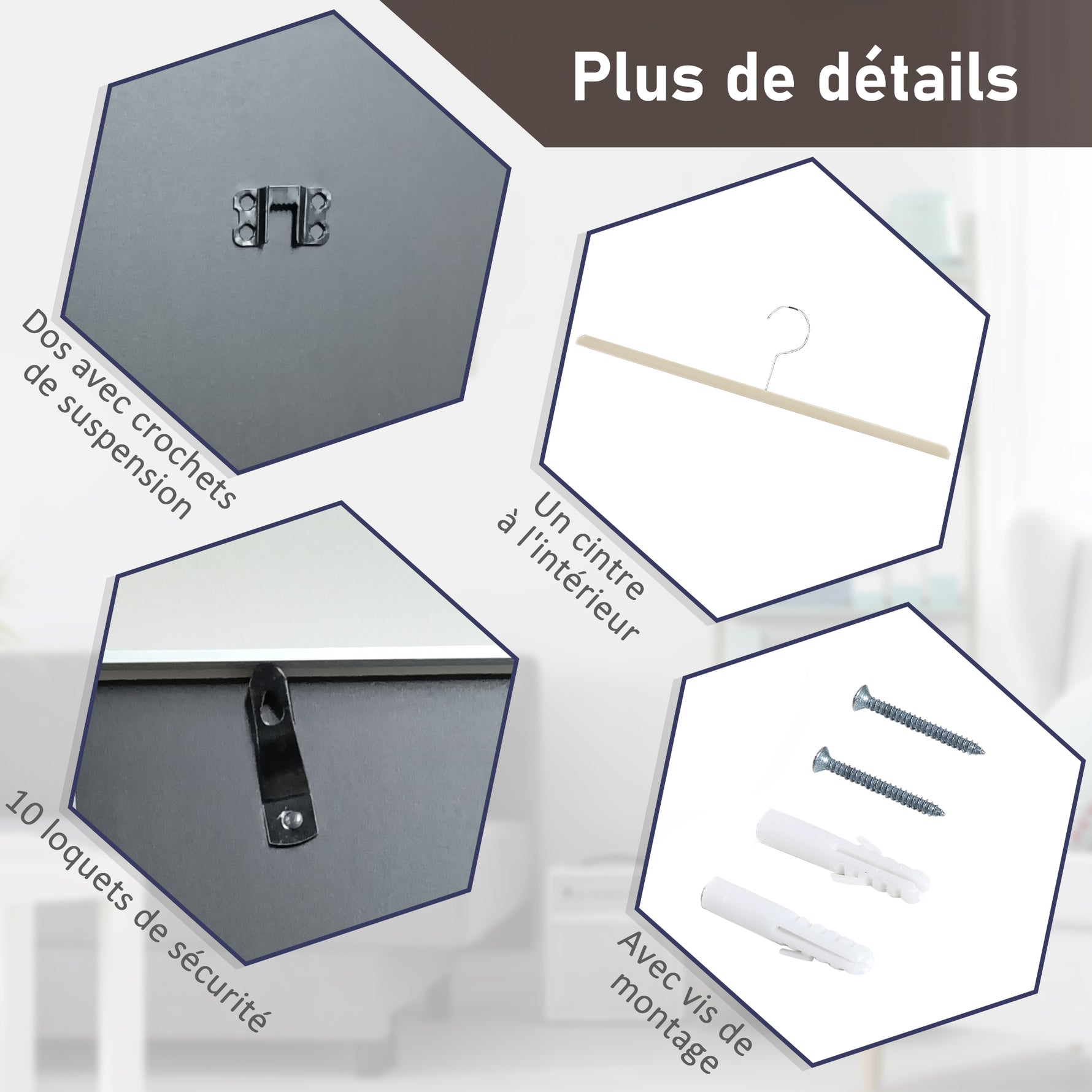 Frame box T-frame cadre aluminium pour maillot porte acrylique doublure interne feutre 70 x 90 cm