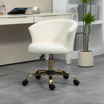 Chaise de bureau fauteuil de bureau ergonomique réglable en hauteur siège confortable pivotante piètement acier blanc