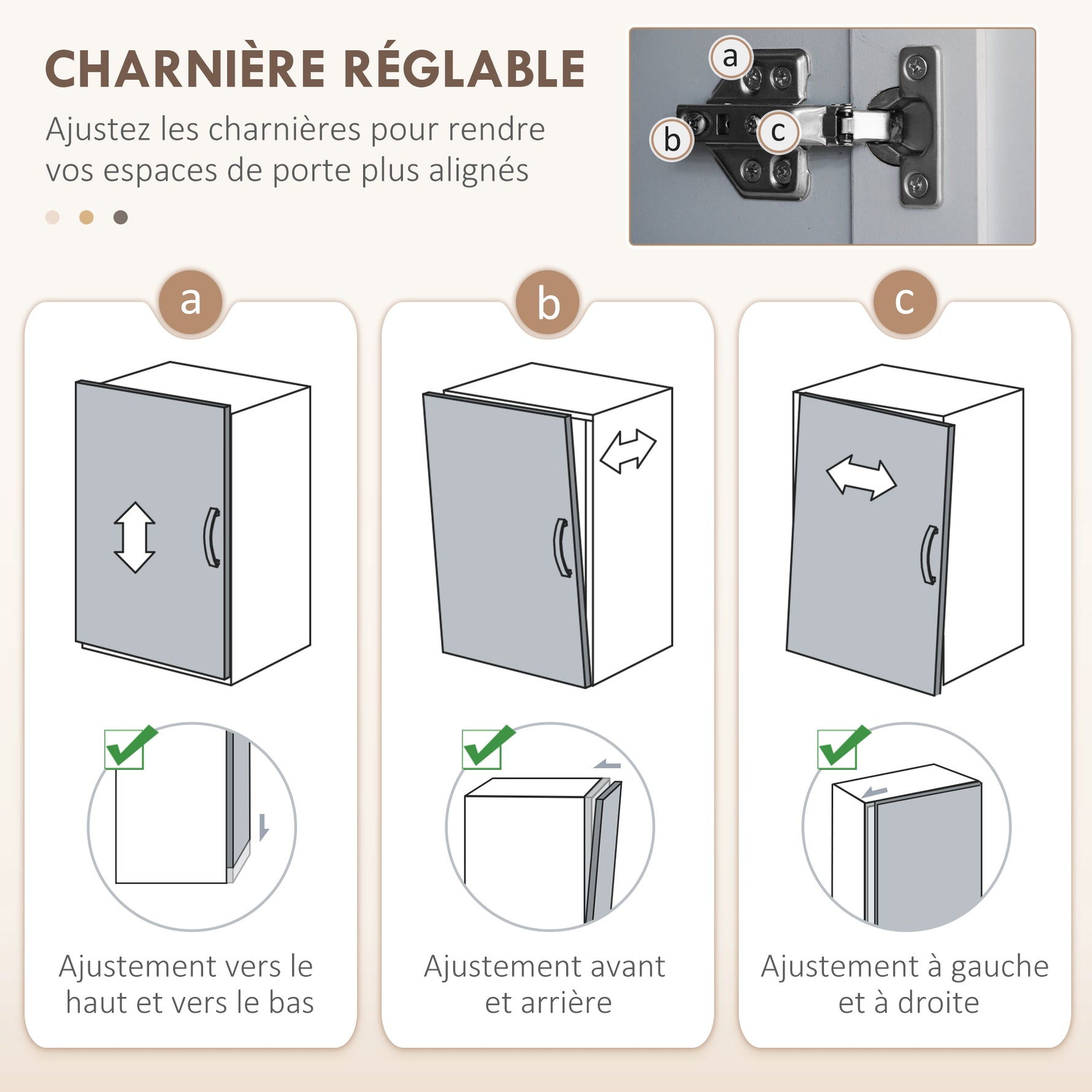Armoire de cuisine hauteur 170 cm buffet haut avec 4 portes et étagères ajustable, design moderne, gris