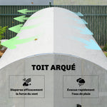Serre Tunnel de Jardin 18m², Serre de Jardin Tunnel avec Porte et 12 Fenêtres avec Moustiquaires, 295x597x200cm, Blanc