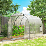 Serre de Jardin Tunnel 6 m² 3L x 2l x 2H m châssis Tubulaire renforcé Porte zippée 2 fenêtres enroulables - transparent