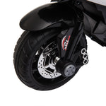 Elektro-Motorrad für Kinder, 3 Räder, 6 V, Elektroauto für Kinder mit Licht- und Soundeffekten, Geschwindigkeit 3 km/h, für 3 bis 5 Jahre, belastbar bis 25 kg, Schwarz und Weiß