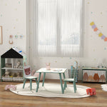 Coffre à jouet enfant coffre de rangement enfant couvercle rabattable motif de forêt coins arrondis 60 x 37 x 39 cm vert
