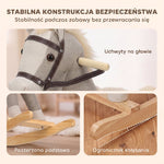 Cheval à bascule pour enfants, jouet à bascule bébé en tissu effet lin avec effets sonores et poignées de sécurité, gris